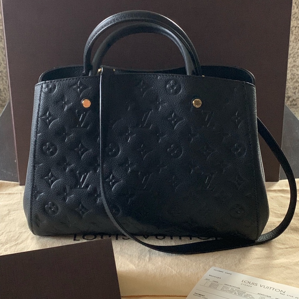Louis Vuitton Empreinte Montaigne MM size in Noir